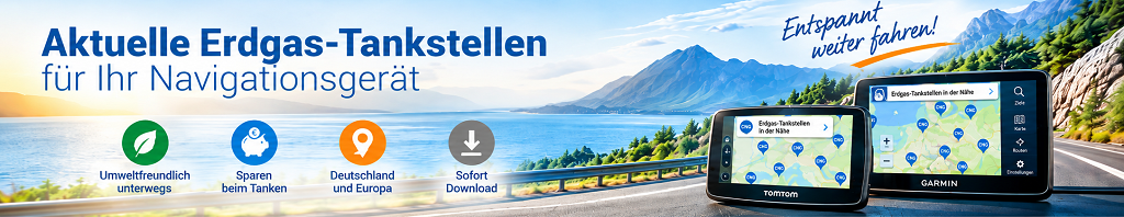 gas24 Erdgas-Tankstellen für Navigationsgeräte